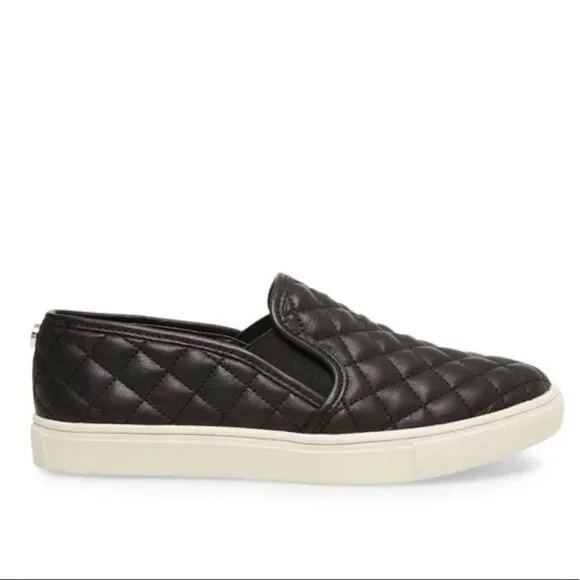 Steve Madden Leather Quilted Sneakers - Ecentrcq Slip Ons Shoes​​​ - Picture 2 of 13